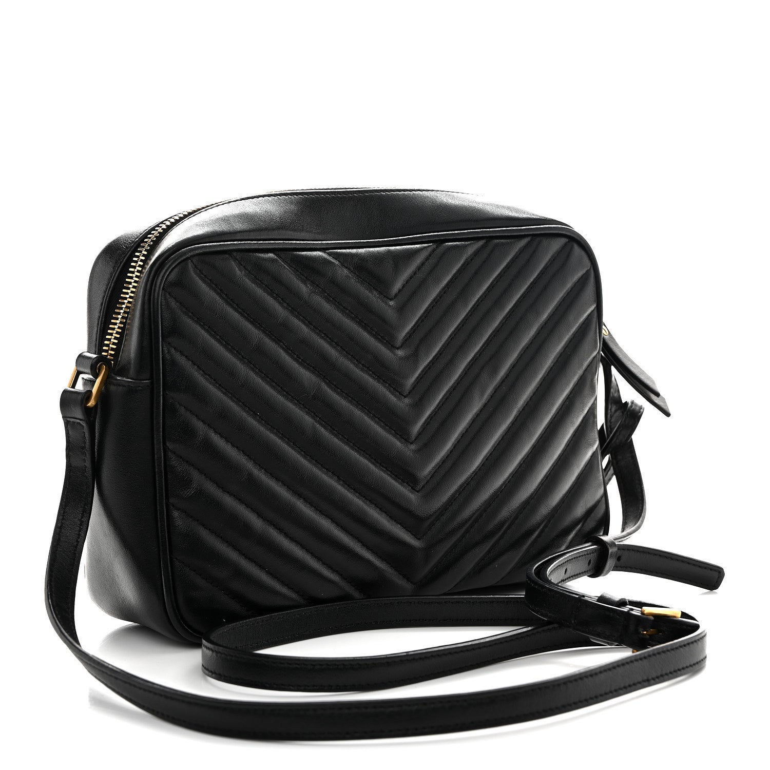Saint Laurent Calfskin Matelasse Monogram Lou Camera Bag Black 3 of 11