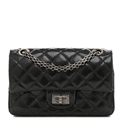 Chanel Crinkled Patent Quilted 2.55 Reissue 224 Flap Black 1 of 10