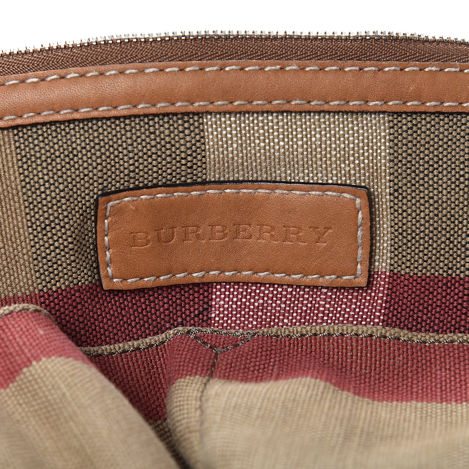 Burberry Canvas Mega Check Medium Ashby Hobo Saddle Brown 6 of 19