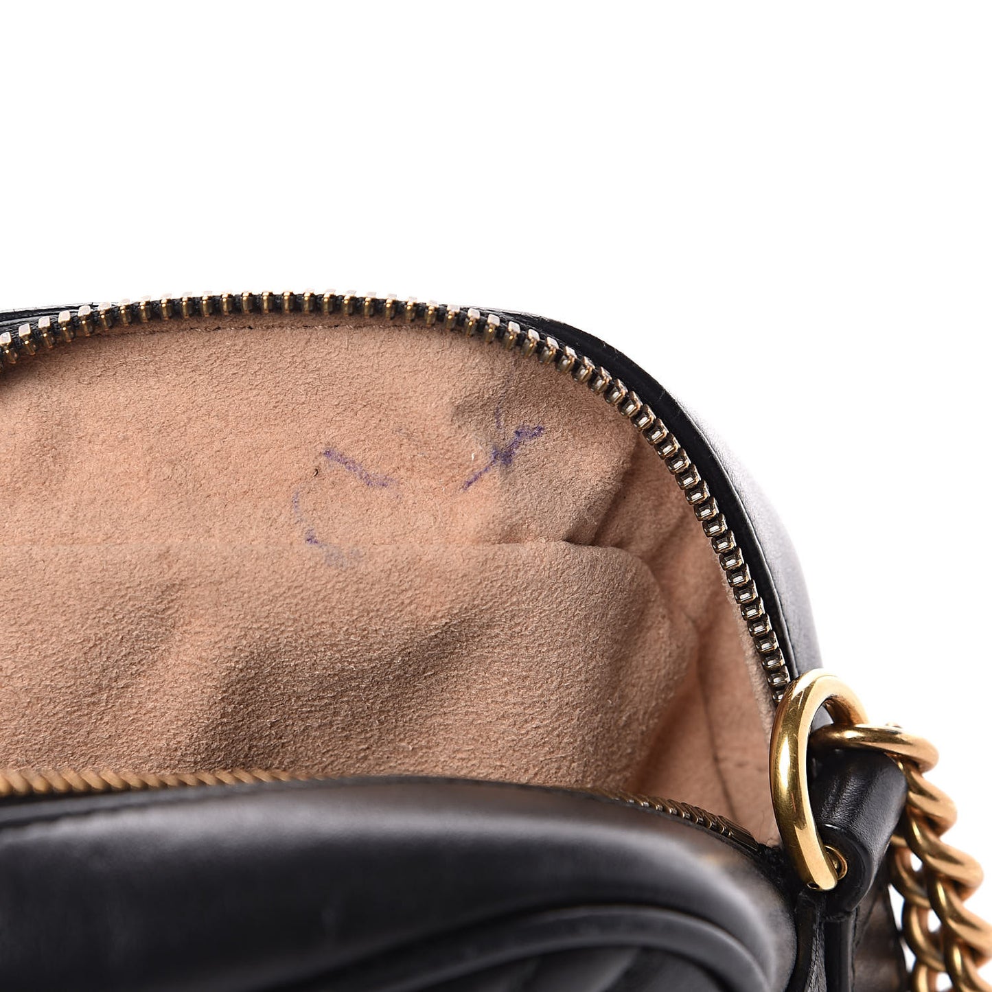 Calfskin Matelasse Small GG Marmont Chain Shoulder Bag Black