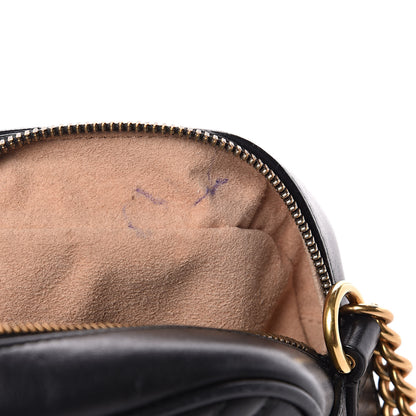 Gucci Calfskin Matelasse Small GG Marmont Chain Shoulder Bag Black 13 of 14