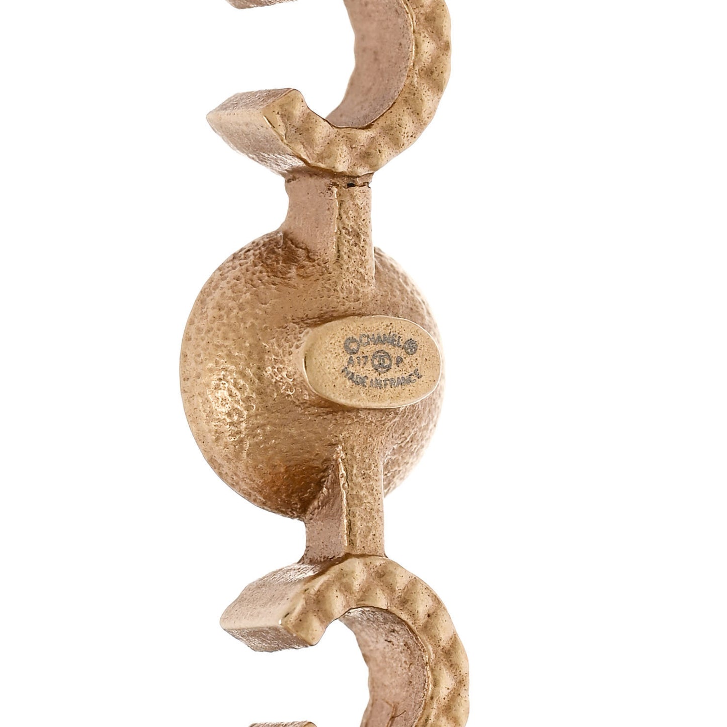 Pearl Enamel Logo Long Drop Earrings Gold