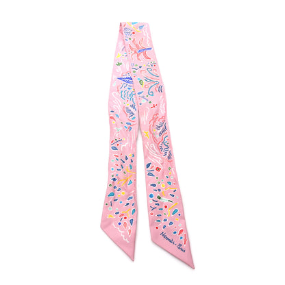 Hermes Silk Isola Di Primavera Twilly Rose Bleu Multicolor 2 of 4