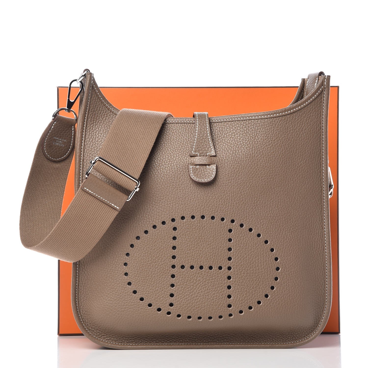 Hermes Taurillon Clemence Evelyne III PM Etoupe 8 of 8
