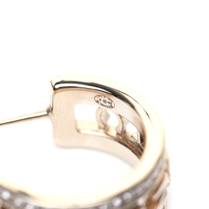 Chanel Metal Crystal Bow-tiful CC Hoop Earrings Gold 6 of 7