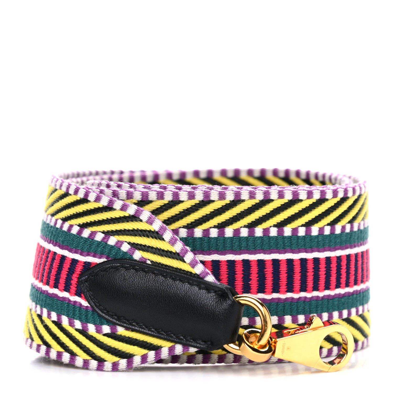 Hermes Toile Swift 50mm Sangle Cavale Shoulder Strap Multicolor Black 2 of 13