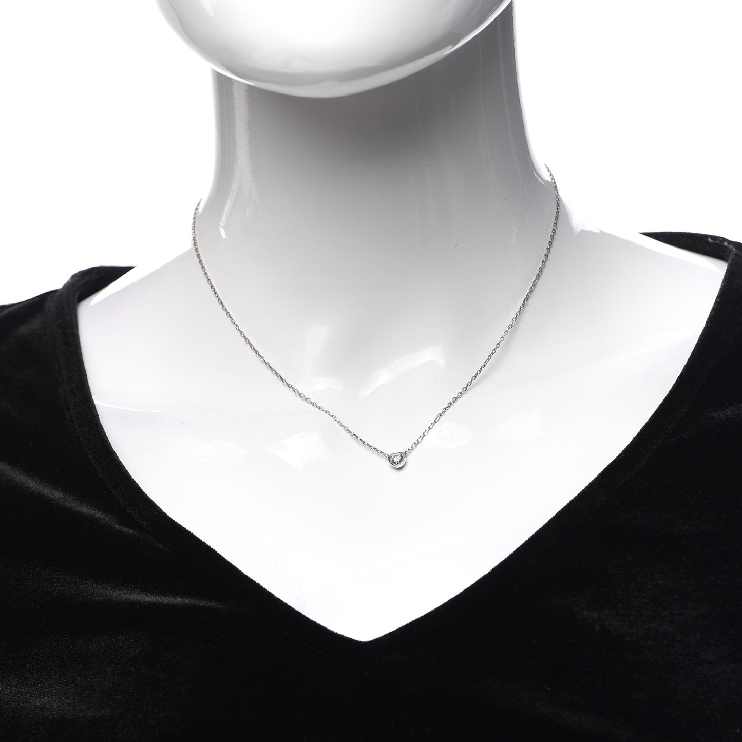 18K White Gold Diamond D'Amour Heart Pendant Necklace