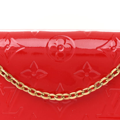 Louis Vuitton Vernis Felicie Pochette Chain Wallet Cherry 8 of 10