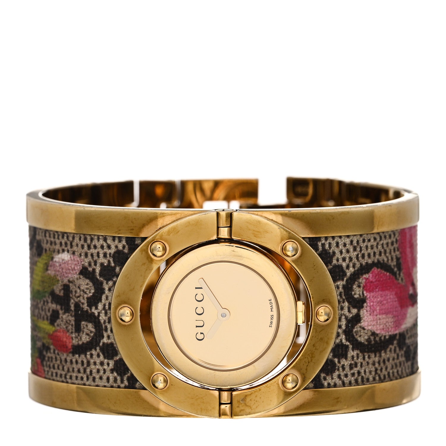 Gucci Stainless Steel Canvas 33mm Twirl GG Supreme Blooms Quartz Watch 2 of 4