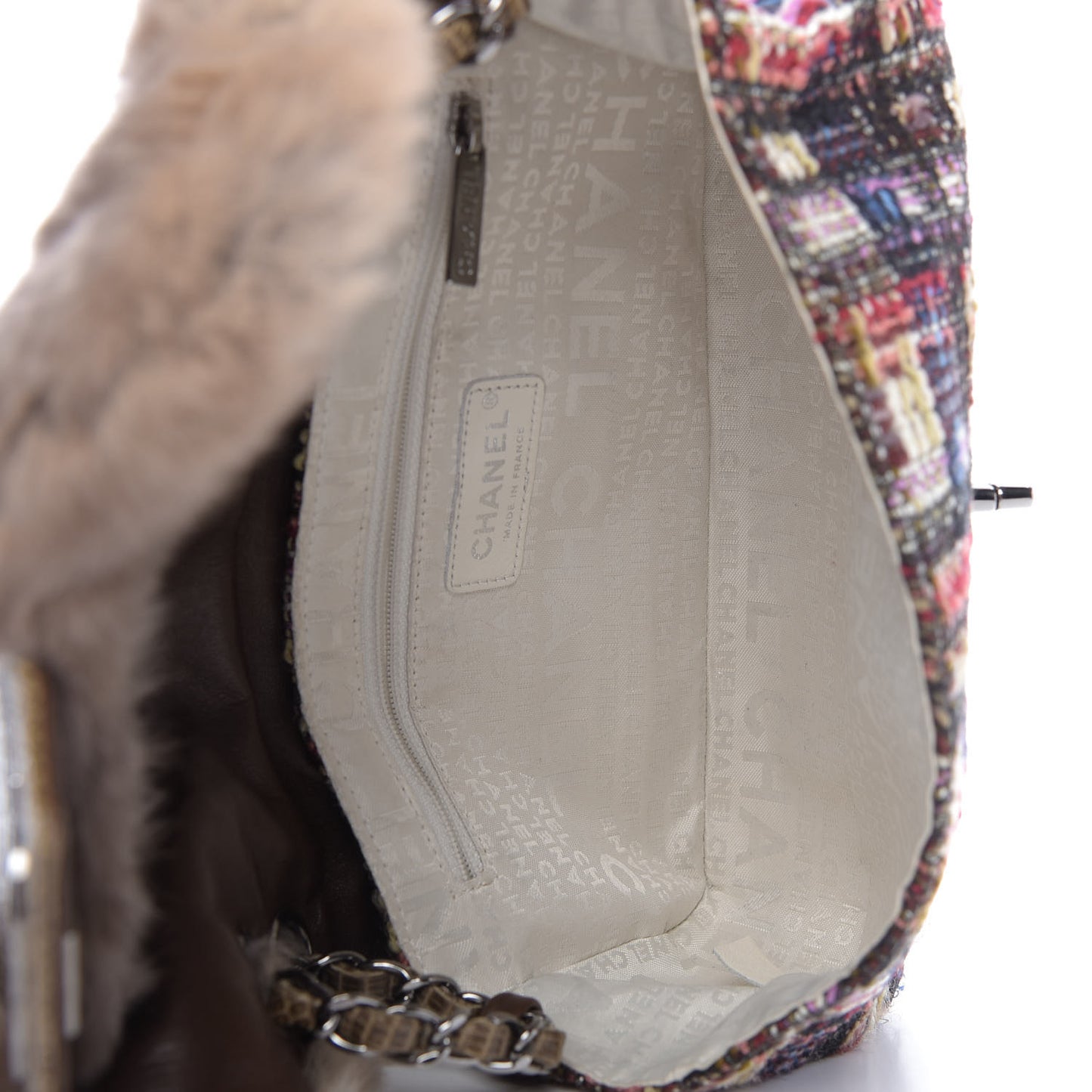 Rabbit Fur Tweed Lizard Small Fantasy Flap Multicolor