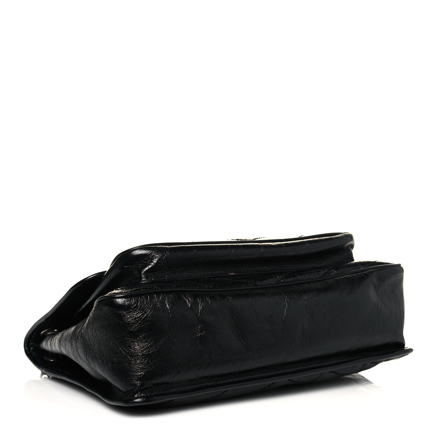 Saint Laurent Crinkled Calfskin Matelasse Monogram Large Niki Chain Satchel Black 4 of 12