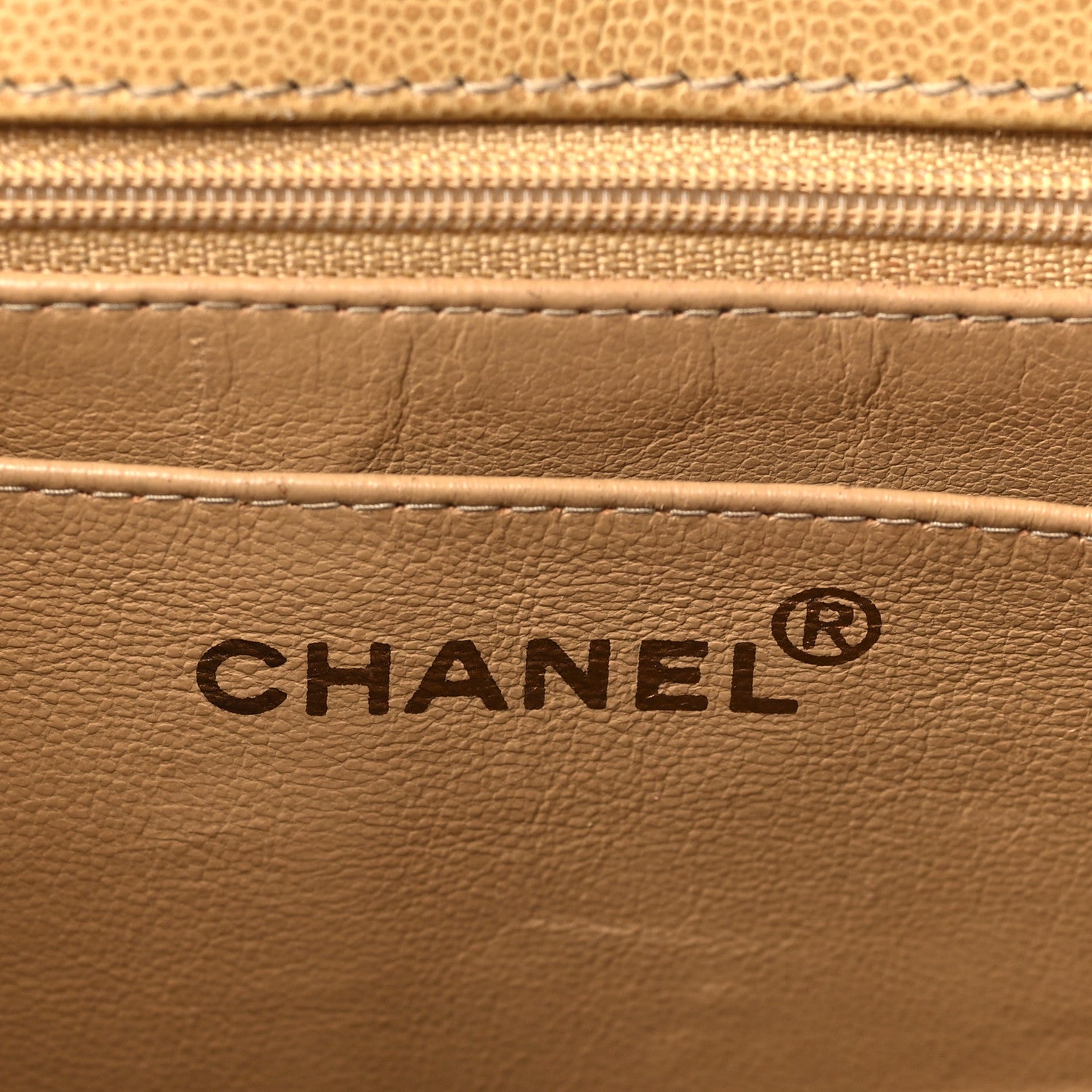 Chanel Caviar Stitched Jumbo Single Flap Beige 6 of 13