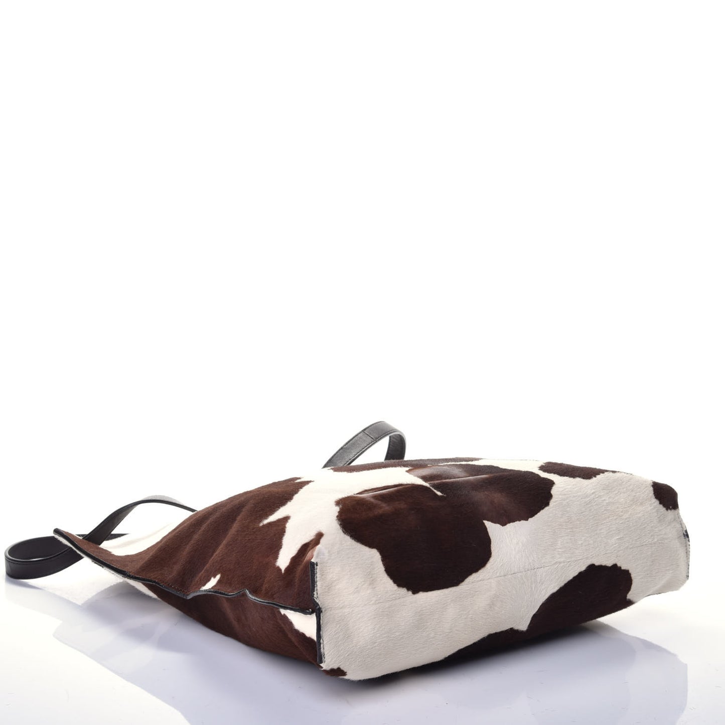 Calf Hair Shoulder Bag Brown White