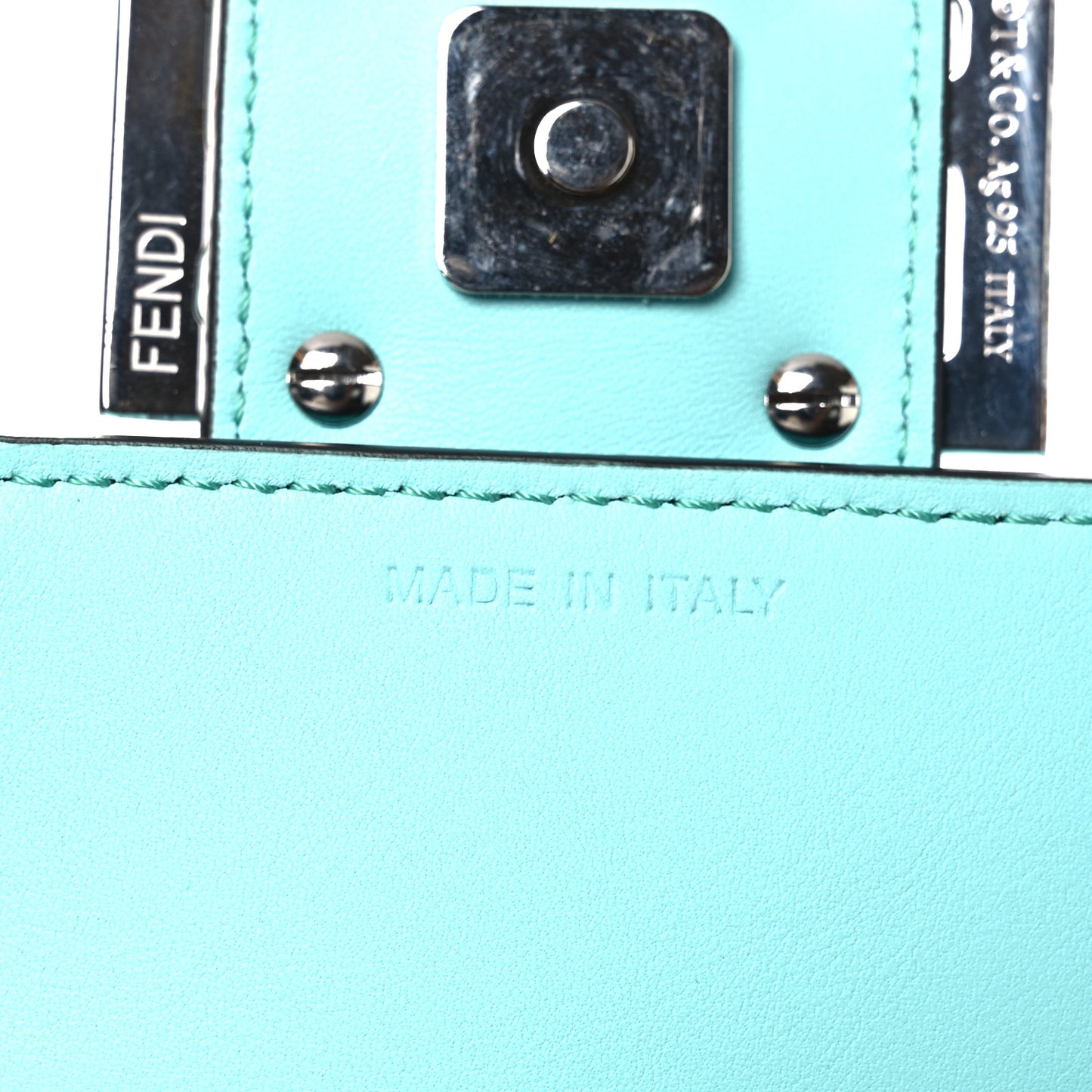 X TIFFANY Nappa Silver Baguette Blue Tiffany Silver