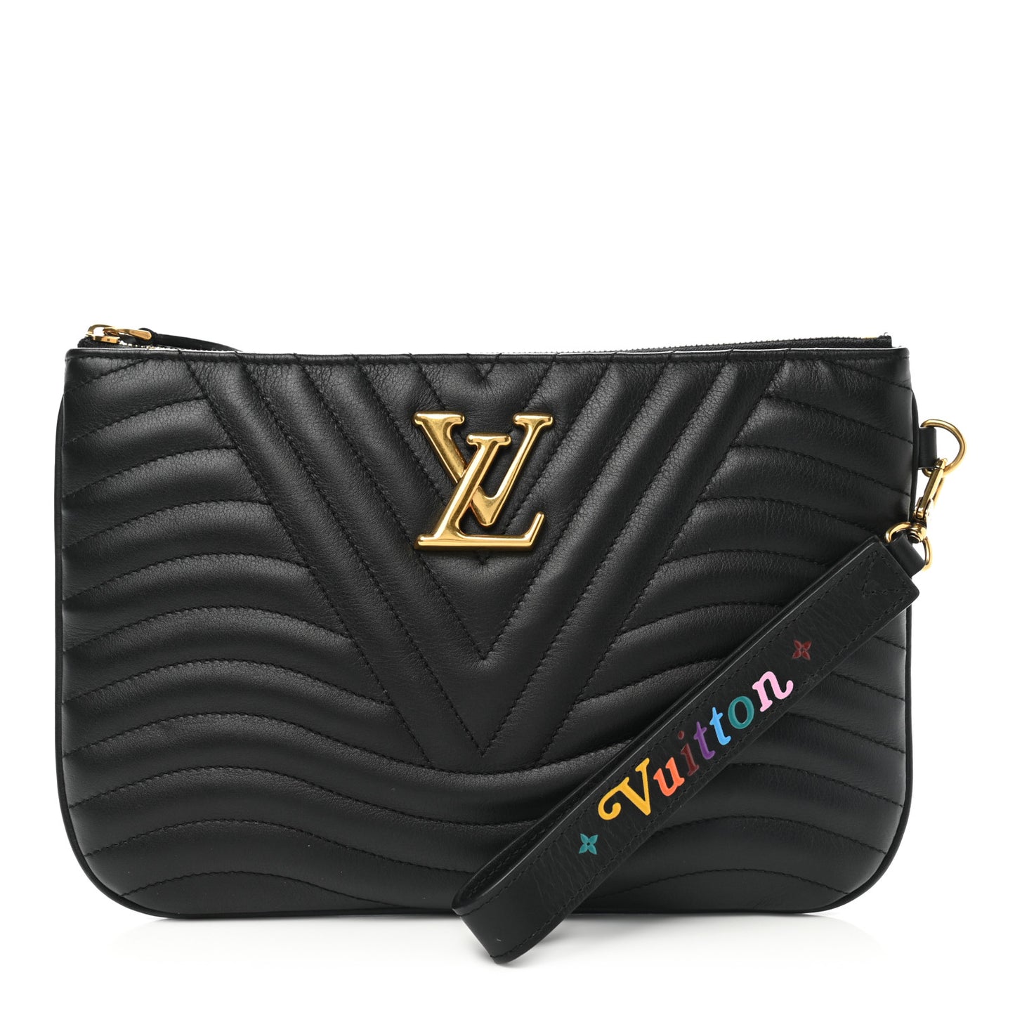 Calfskin New Wave Zipped Pochette Black