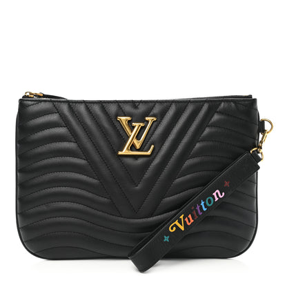 Louis Vuitton Calfskin New Wave Zipped Pochette Black 1 of 6
