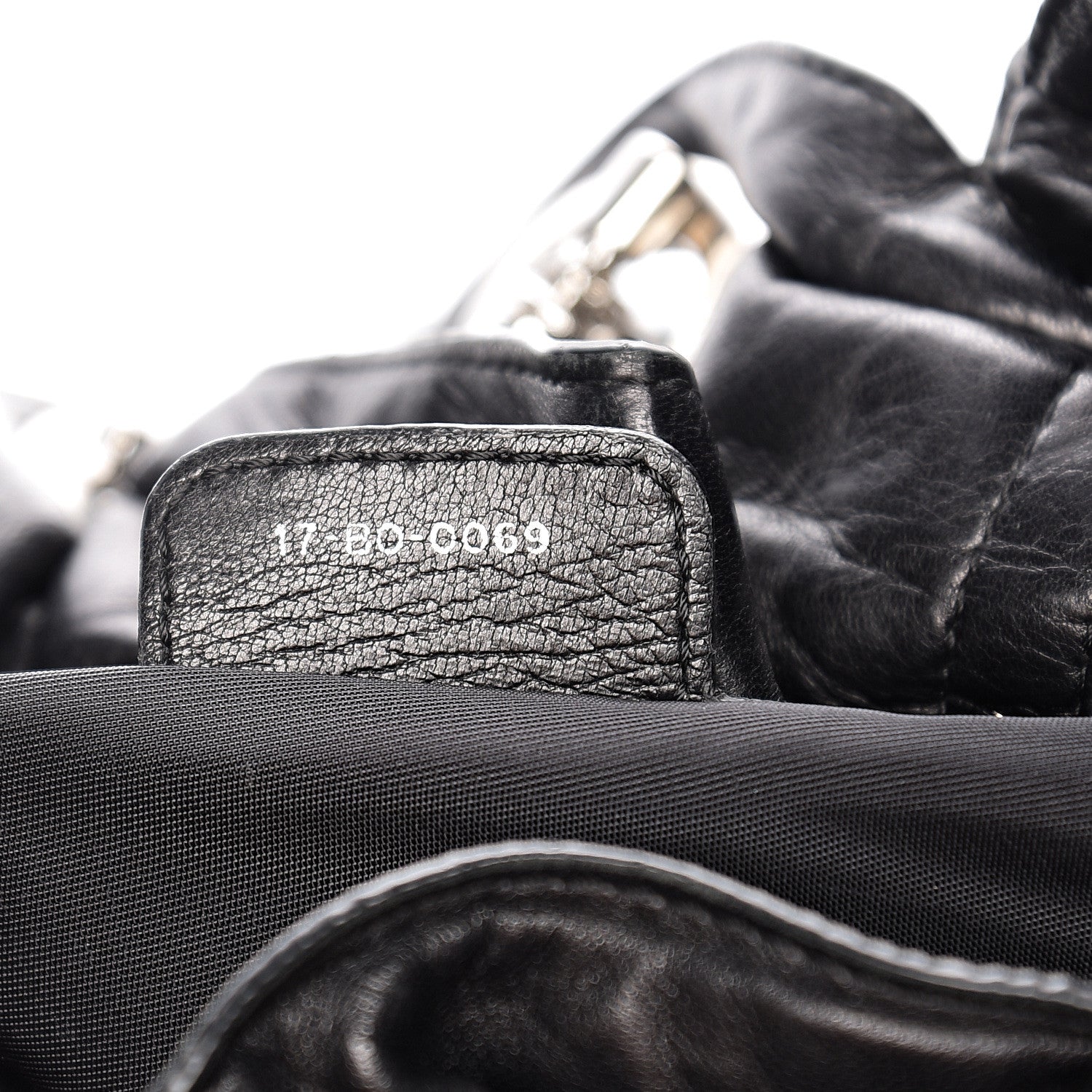Christian Dior Lambskin Cannage Drawstring Bag Black 6 of 11