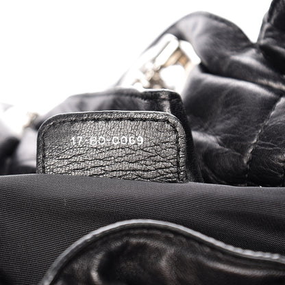 Christian Dior Lambskin Cannage Drawstring Bag Black 6 of 11