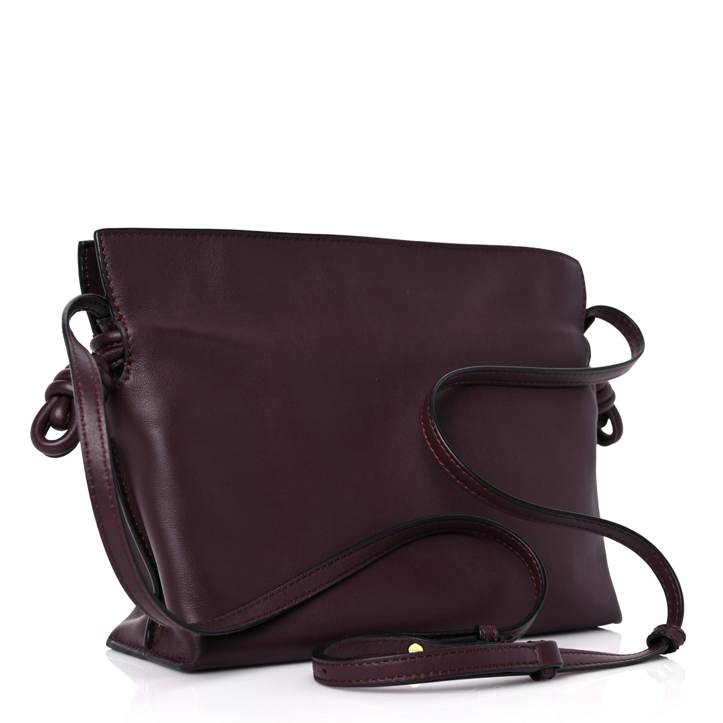 Calfskin Mini Flamenco Knot Clutch Prune