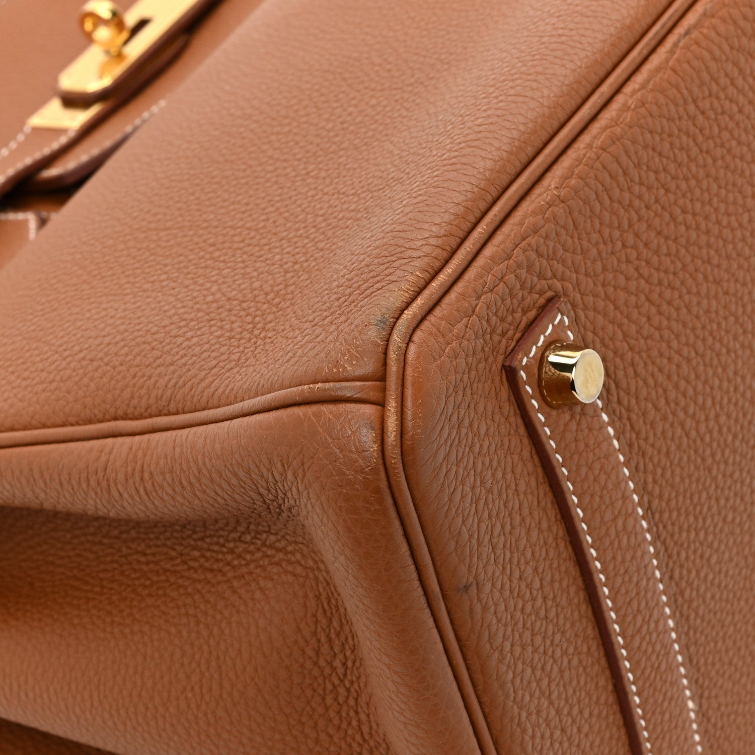 Hermes Togo Verso Birkin 35 Gold Geranium 9 of 13