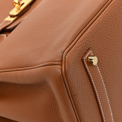 Hermes Togo Verso Birkin 35 Gold Geranium 9 of 13