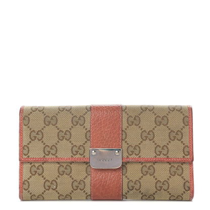 Gucci Monogram Continental Flap Wallet Coral 1 of 10