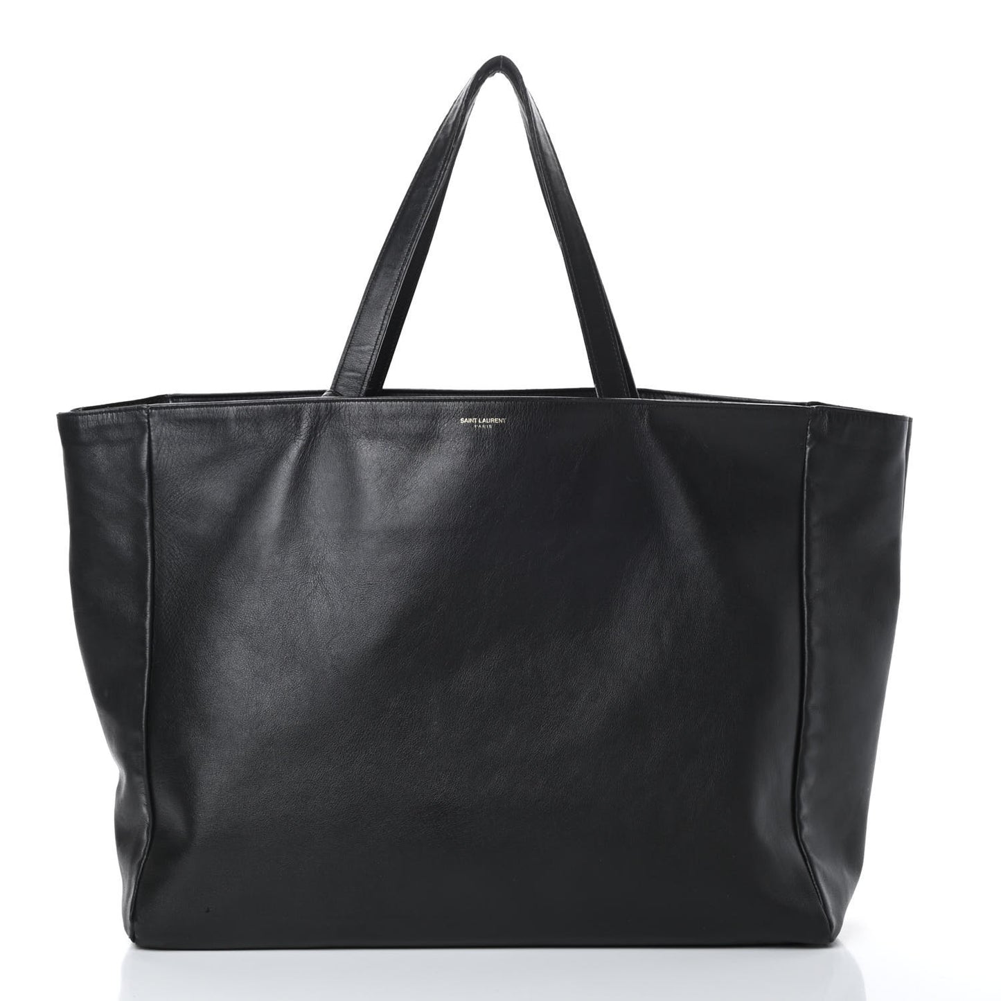 Calfskin Suede Reversible East West Shopper Tote Black