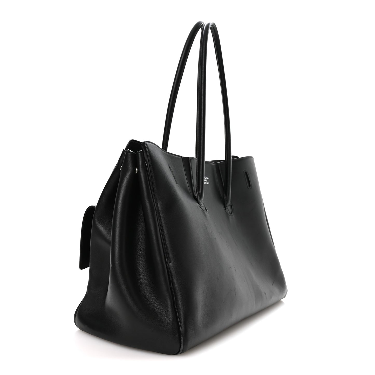 Smooth Calfskin Large Bel Air Carry All Bag Black