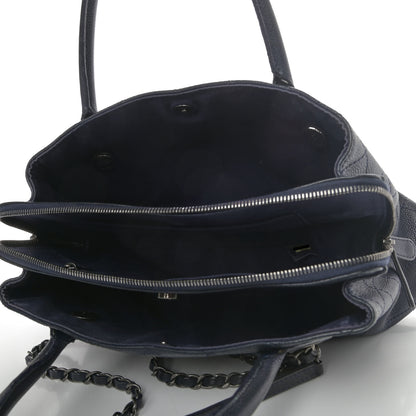 Chanel Grained Vegetal Calfskin Small Urban Shopping Tote Navy 4 of 4
