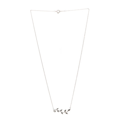 Tiffany Sterling Silver Paloma Picasso Olive Leaf Vine Pendant Necklace 3 of 6