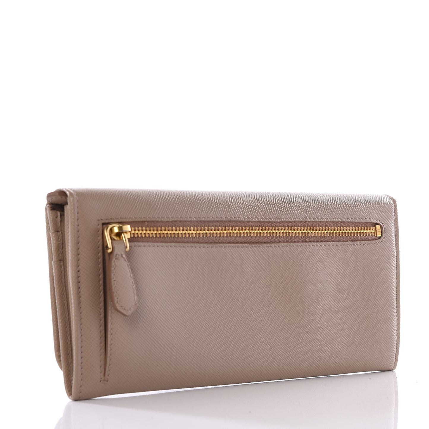 Saffiano Metal Continental Flap Wallet Cammeo