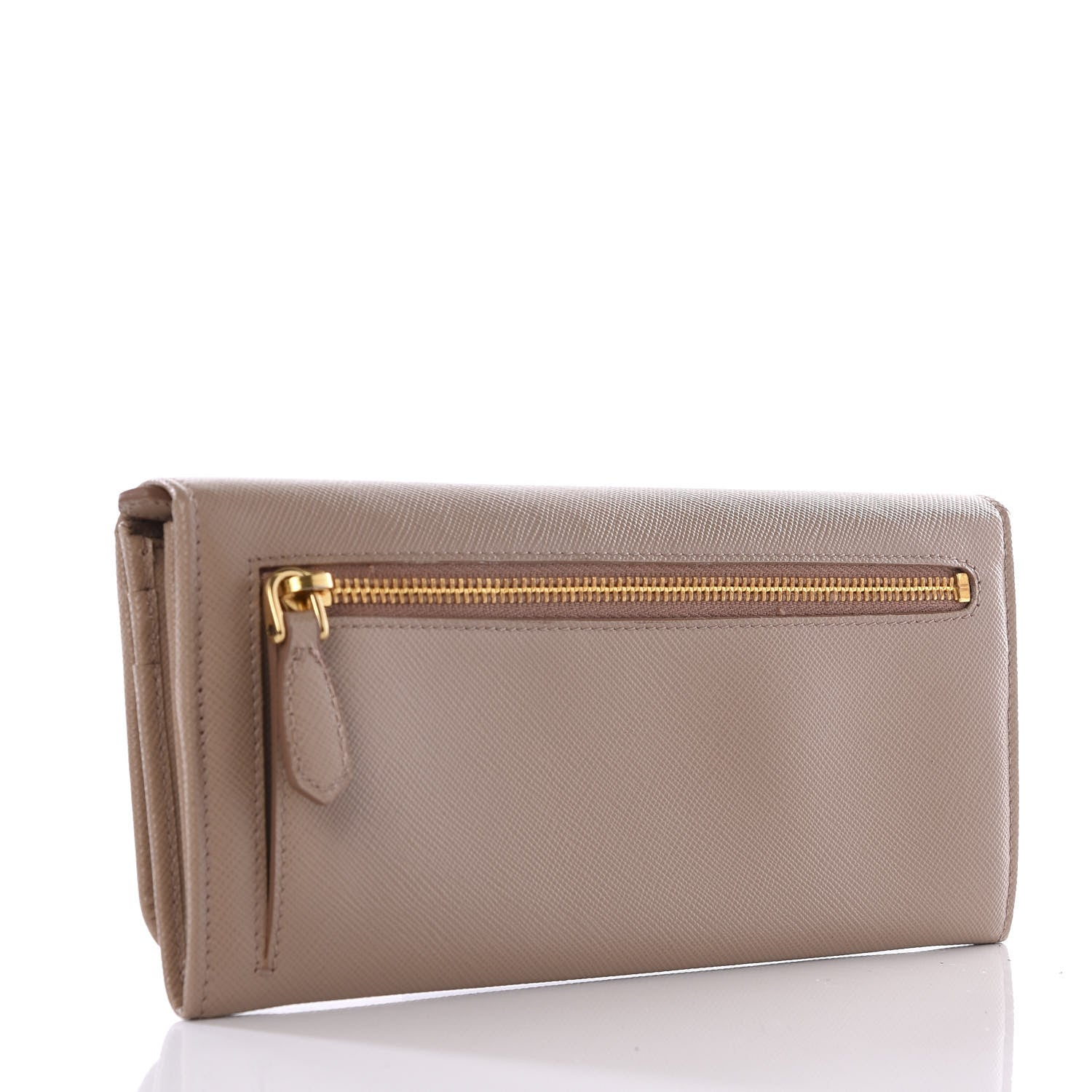 Prada Saffiano Metal Continental Flap Wallet Cammeo 2 of 7