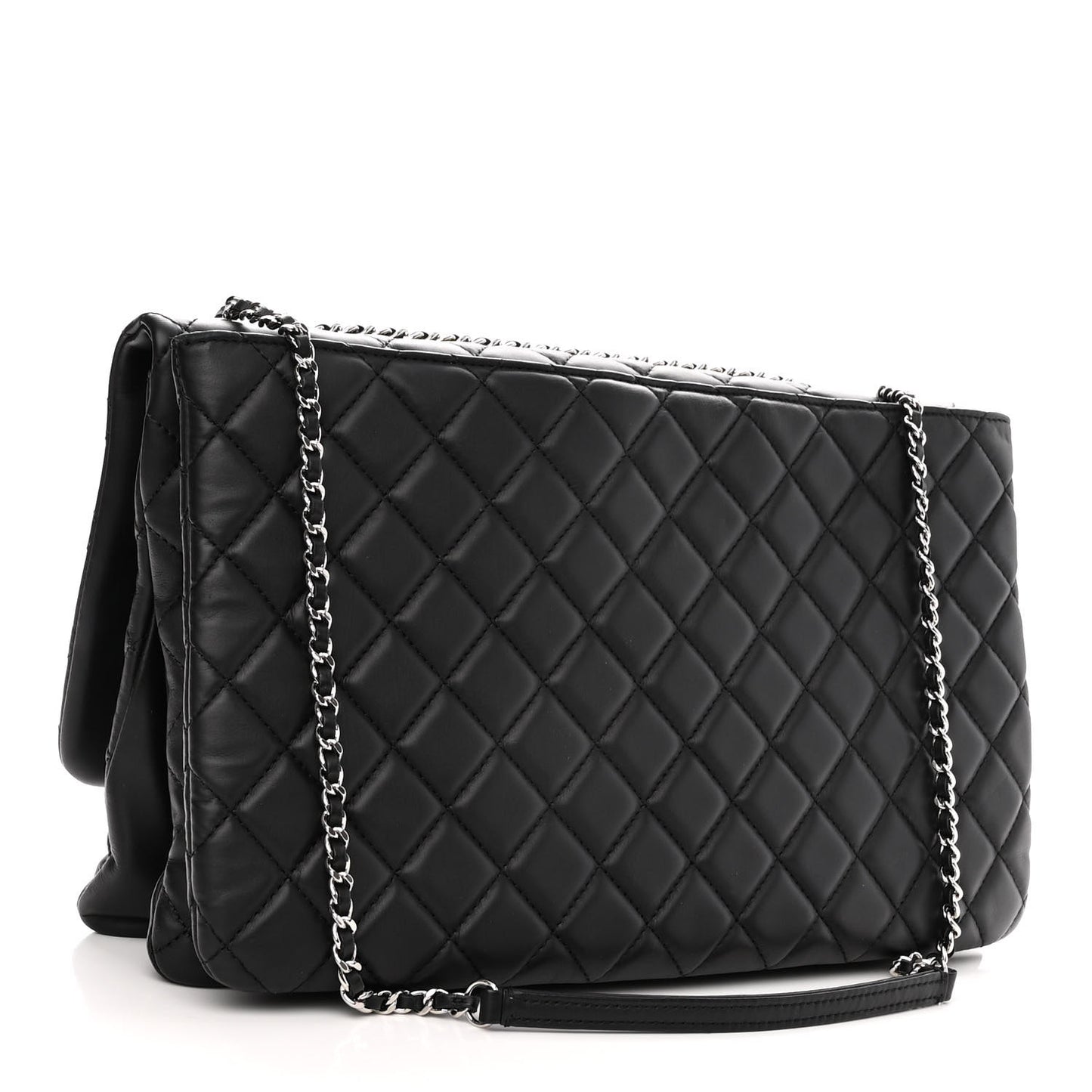 Calfskin Quilted Tender Touch Flap Bag Black