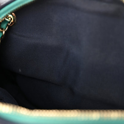 Chanel Goatskin Quilted Tri-Color Small In & Out Camera Case Navy Turquoise Pink 11 of 11