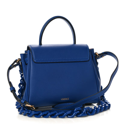 Versace Grained Calfskin Small La Medusa Top Handle Bag Lapis 3 of 9