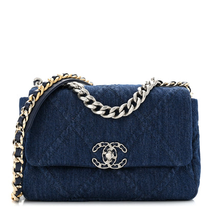 Chanel Denim Quilted Medium Chanel 19 Flap Blue 1 of 11