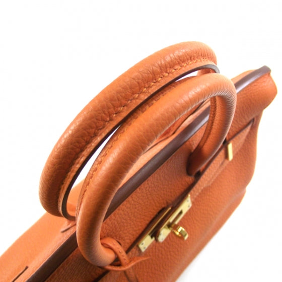 Hermes Taurillon Clemence Birkin 25 Orange 5 of 12