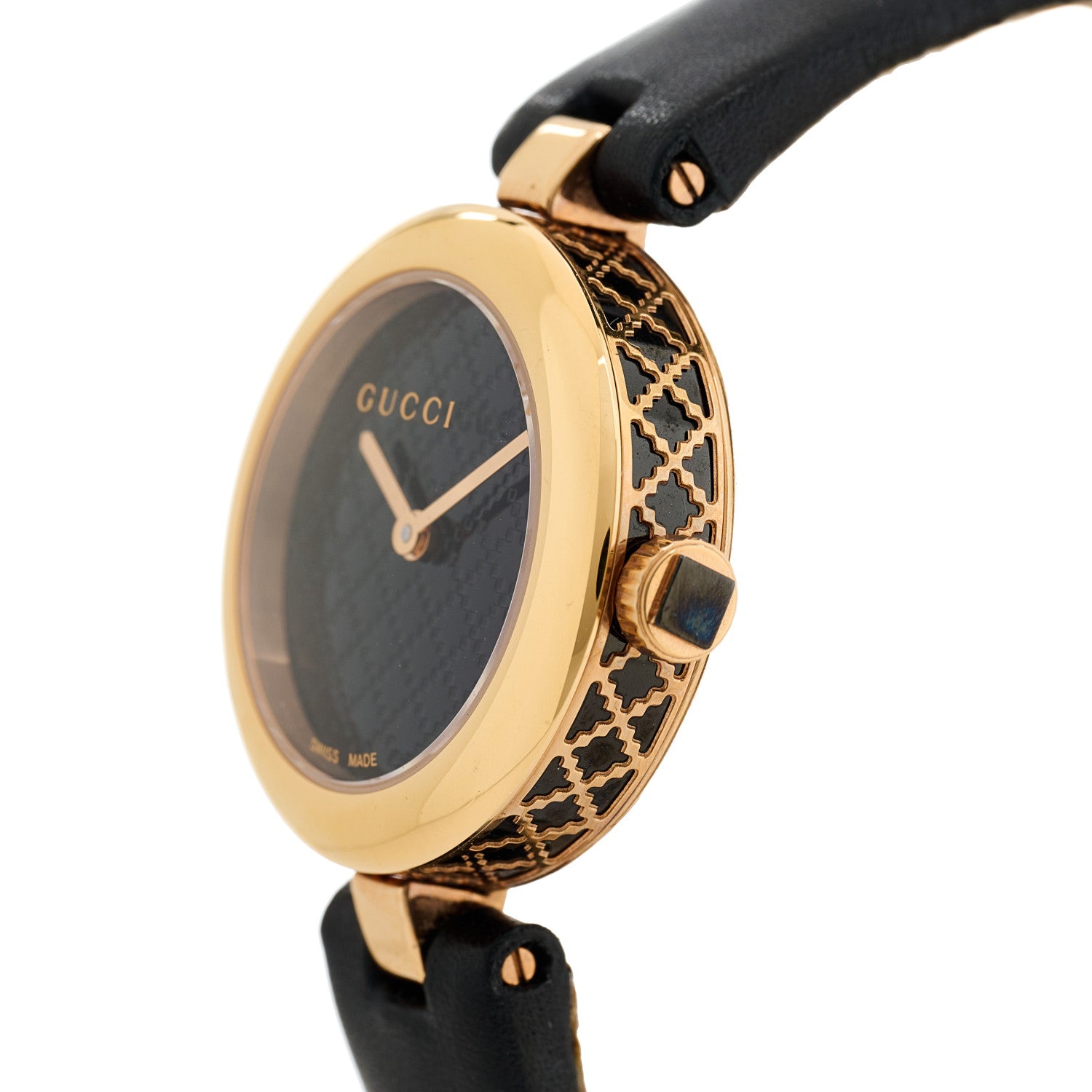 Gucci Stainless Steel Calfskin 27mm Diamantissima Quartz Watch Black 5 of 6