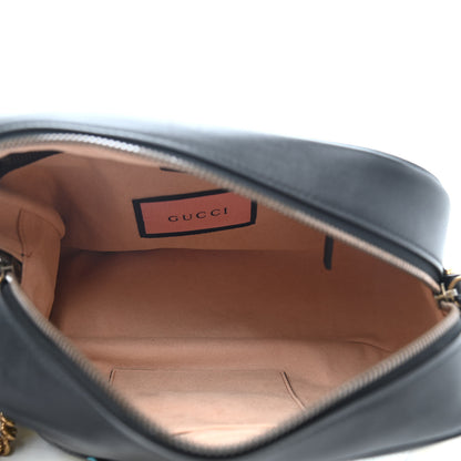 Gucci Calfskin Matelasse GucciGhost Medium GG Marmont Chain Shoulder Bag Black New Acquamarine 4 of 4