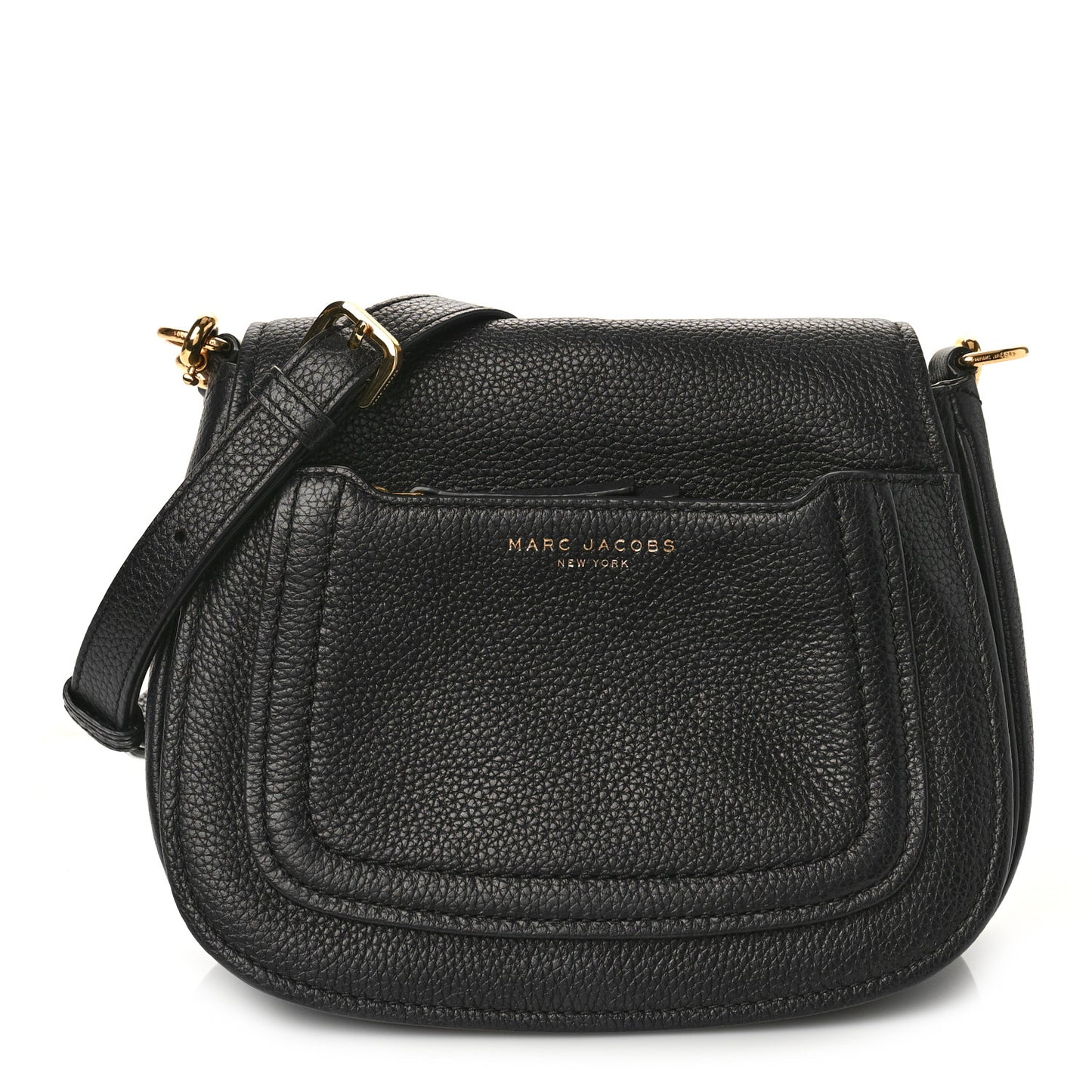 Calfskin Empire City Messenger Crossbody Black