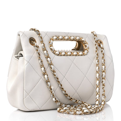 Chanel Lambskin A Real Catch Flap Bag White 3 of 14