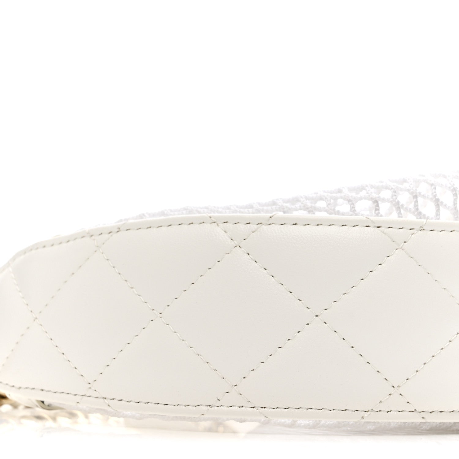 Chanel Mesh Shiny Lambskin Chain Hobo White 10 of 14
