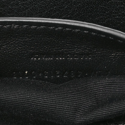 Saint Laurent Sheepskin Matelasse Chevron Monogram Medium College Bag Black 8 of 11