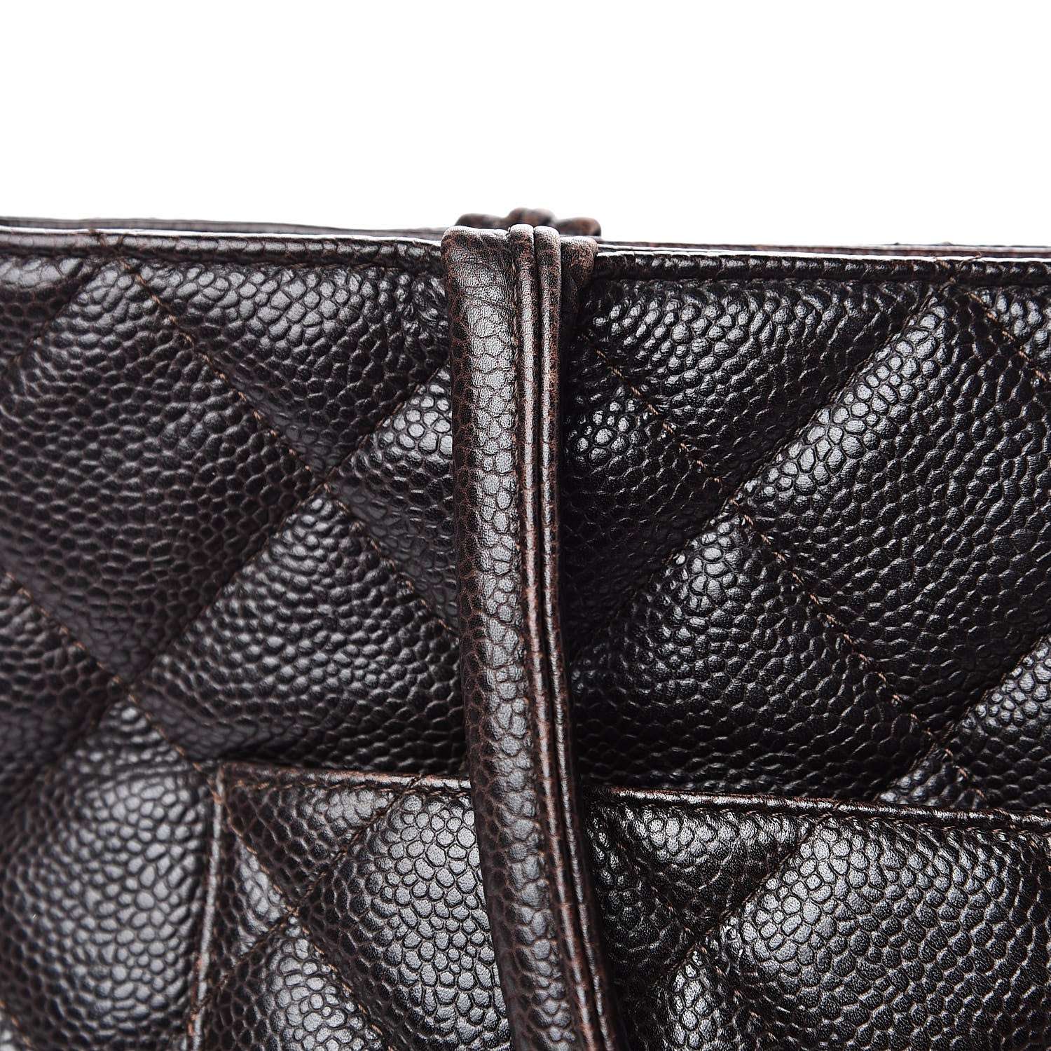 Chanel Caviar Quilted Medallion CC Tote Dark Brown 12 of 16
