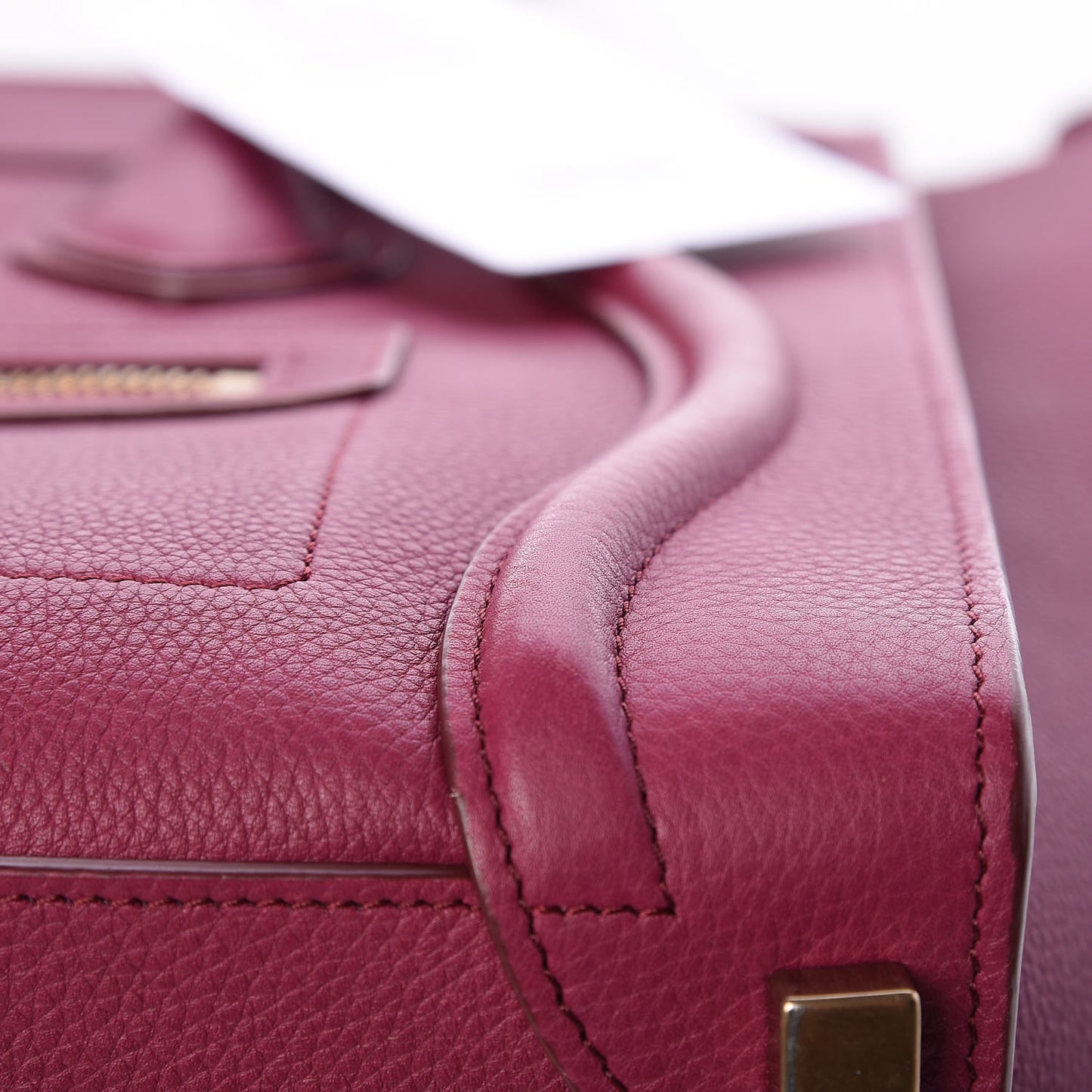 Baby Drummed Calfskin Micro Luggage Plum