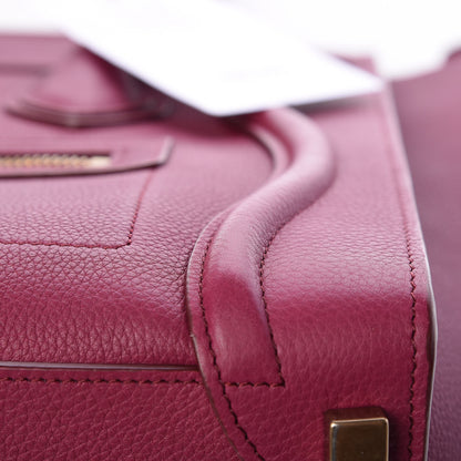 Celine Baby Drummed Calfskin Micro Luggage Plum 11 of 15