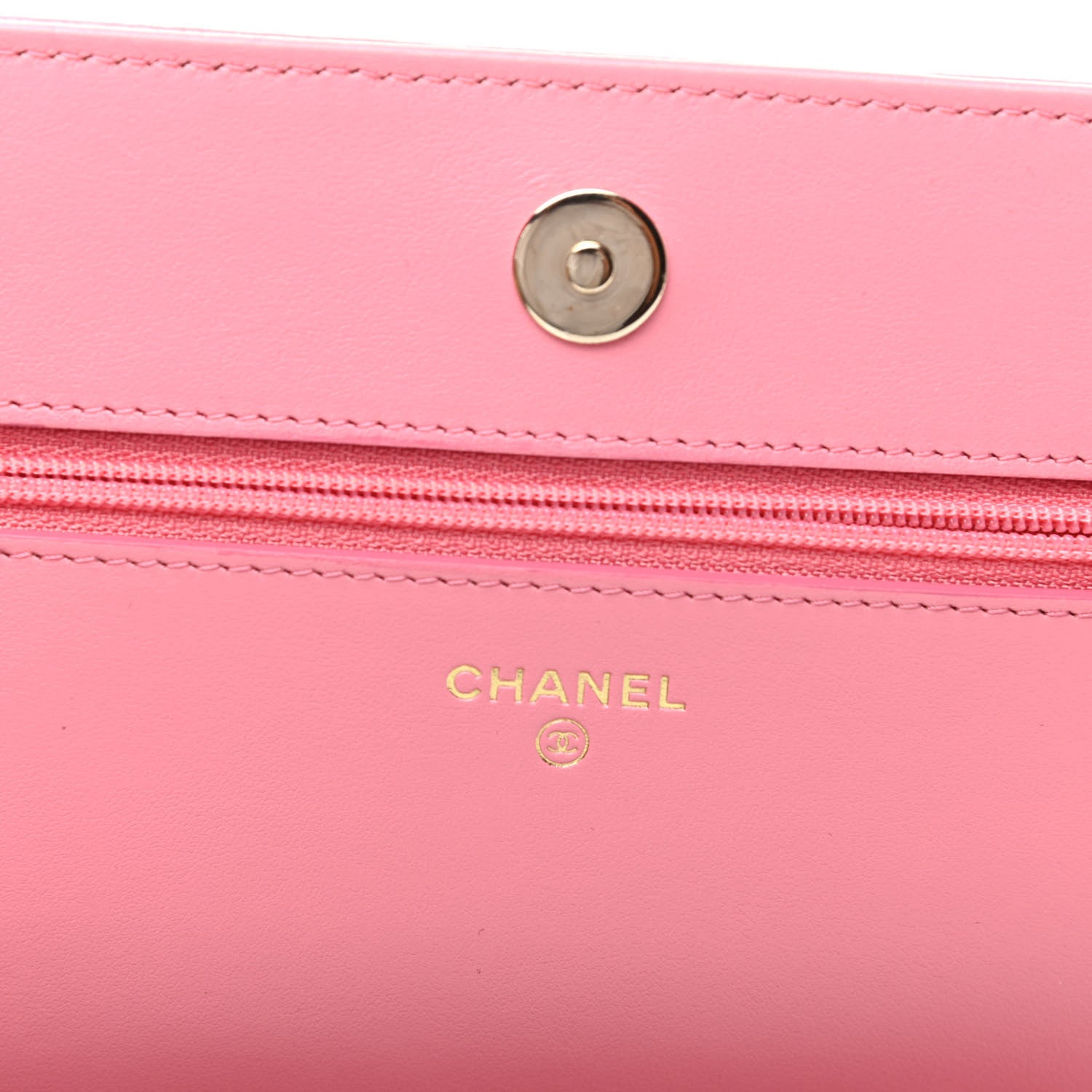 Chanel Lambskin Camellia Embossed Wallet On Chain WOC Pink 6 of 9