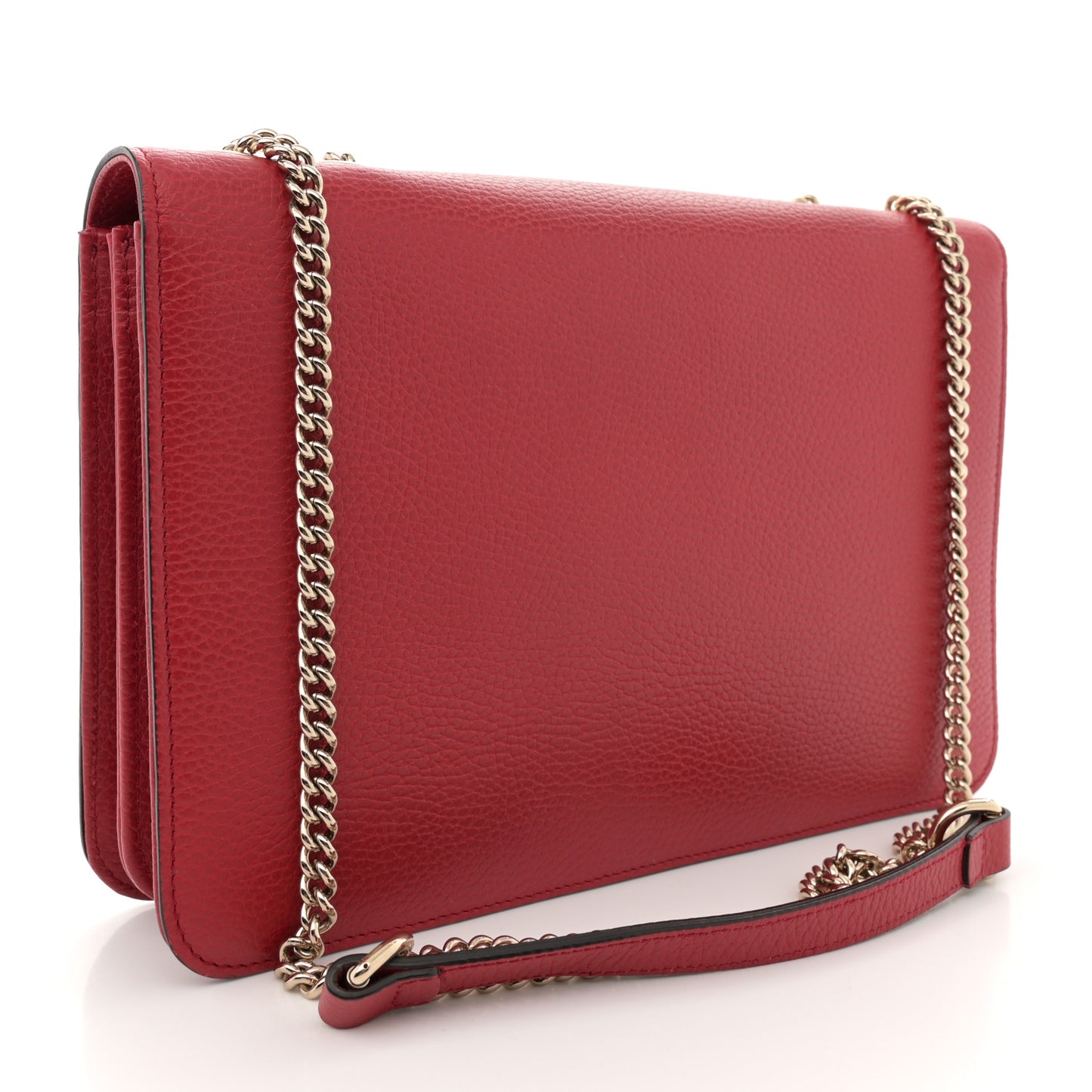 Dollar Calfskin Interlocking G Shoulder Bag Red