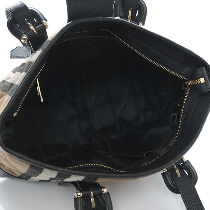 Burberry Canvas Quilted Nova Check Tote Black 5 of 6