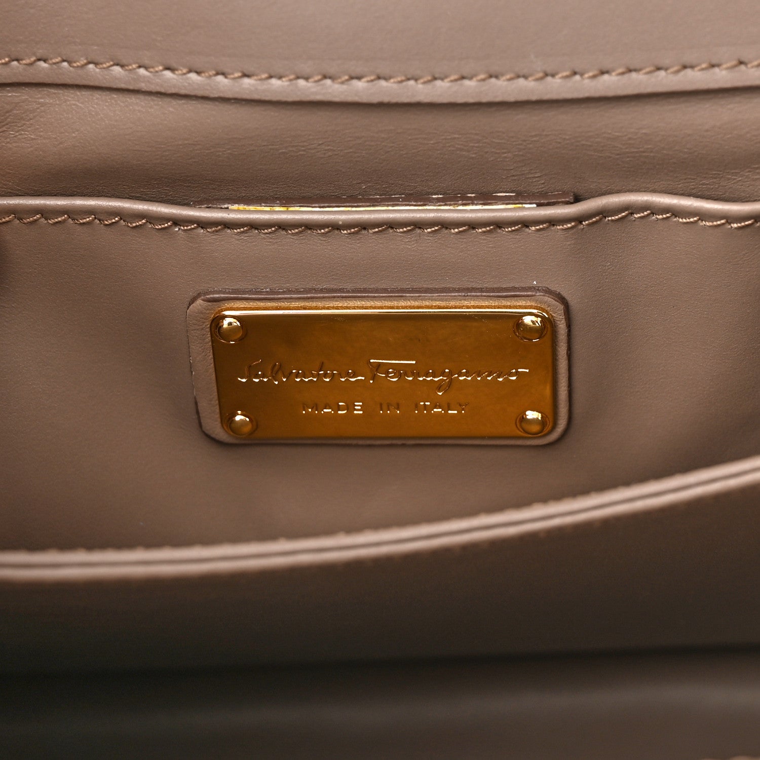 Salvatore Ferragamo Calfskin Thalia Flap Shoulder Bag Light Brown 6 of 9